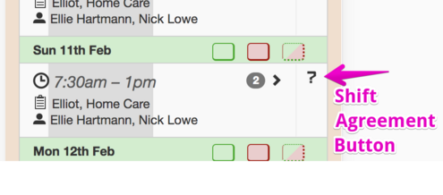 The Shift Agreement Button on Mobile