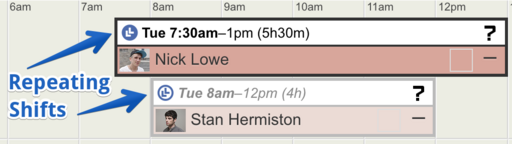 repeating shifts